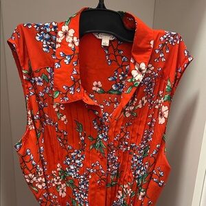 Nanette Lepore Red Floral Midi Dress